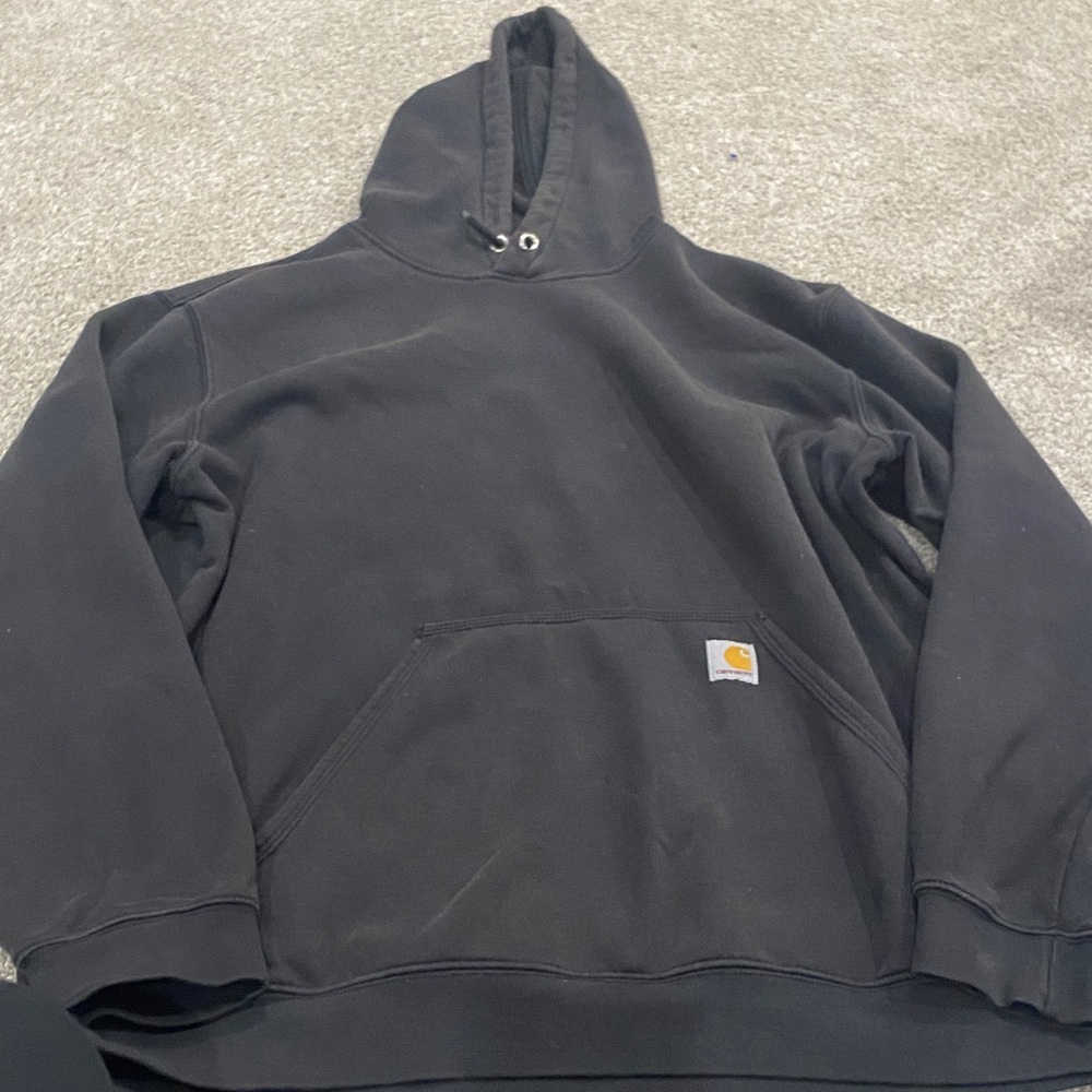 Carhartt Men’s Black Crewneck Hoodie with Logo Patch